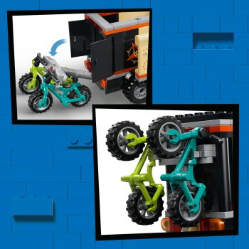 Furgonetă de aventuri cu bicicleta montană
