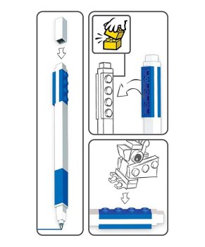 Pix cu gel LEGO albastru - Minifigurina