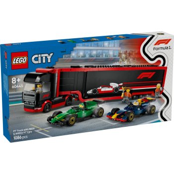 Camion F1 cu masinile F1 RB20 si AMR24