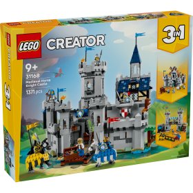 Castel medieval cu cai si cavaleri