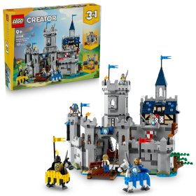 Castel medieval cu cai si cavaleri