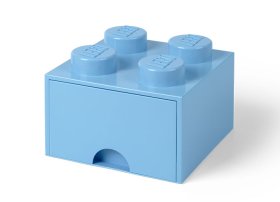 Cutie depozitare LEGO 2x2 cu sertar, albastru deschis