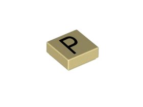 Placă netedă 1x1 litera P