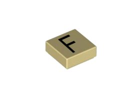 Placă netedă 1x1 litera F
