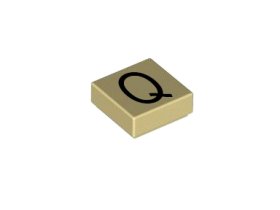 Placă netedă 1x1 litera Q
