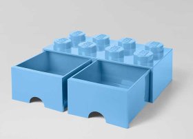 Cutie depozitare LEGO 2x4 cu sertare, albastru deschis