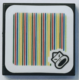 Placă netedă 2 X 2 decorată cu autocolant cod de bară