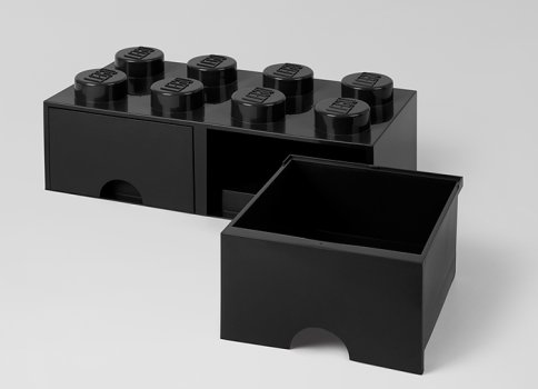 Cutie depozitare LEGO 2x4 cu sertare, negru