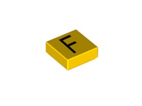 Placă netedă 1 x 1 litera F