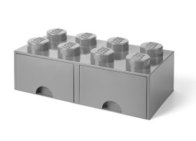 Cutie depozitare LEGO 2x4 cu sertare, gri