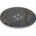 Placă neteda rotundă 8 X 8 decorată cu 4 stud
