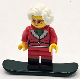 Minifigurină Doamna Crăciuniţă pe snowboard