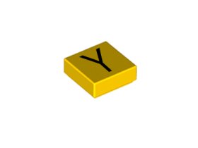 Placă netedă 1 x 1 litera Y