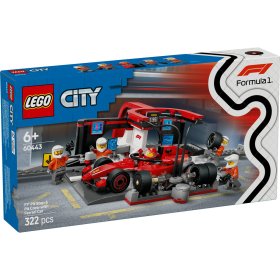 Boxa si mecanici F1 cu masina Ferrari
