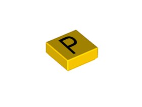 Placă netedă 1 x 1 litera P