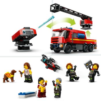 Statie si camion de pompieri
