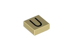 Placă netedă 1x1 litera U