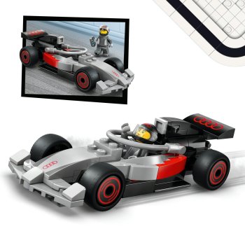 Camion de prezentare F1® cu mașină de curse Audi F1