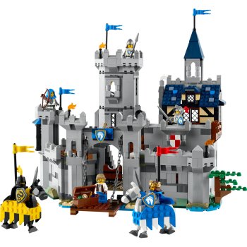 Castel medieval cu cai si cavaleri