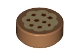 Placă netedă rotundă 1 X 1 decorată - Prăjitură