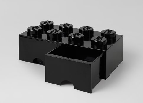 Cutie depozitare LEGO 2x4 cu sertare, negru