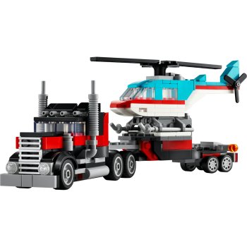 Camioneta cu platforma si elicopter