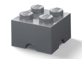 Cutie depozitare LEGO 2x2 gri inchis