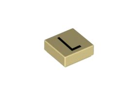 Placă netedă 1x1 litera L