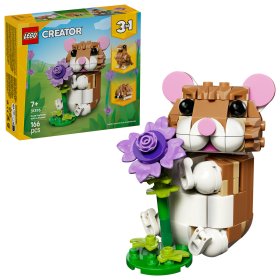 Hamster adorabil cu o floare