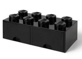 Cutie depozitare LEGO 2x4 cu sertare, negru