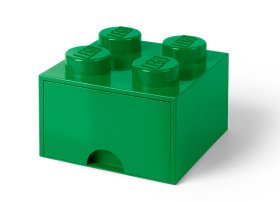 Cutie depozitare LEGO 2x2 cu sertar, verde