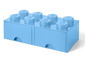 Cutie depozitare LEGO 2x4 cu sertare, albastru deschis