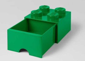 Cutie depozitare LEGO 2x2 cu sertar, verde