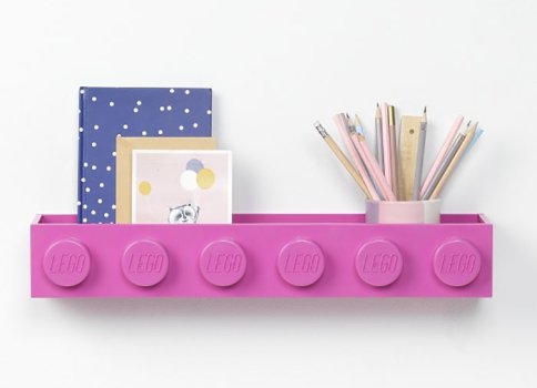 Suport LEGO pentru carti - Roz