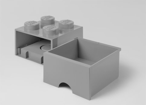 Cutie depozitare LEGO 2x2 cu sertar, gri