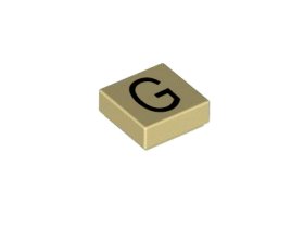 Placă netedă 1x1 litera G