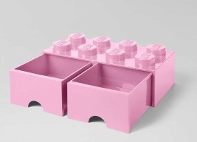 Cutie depozitare LEGO 2x4 cu sertare, roz
