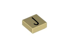 Placă netedă 1x1 litera J