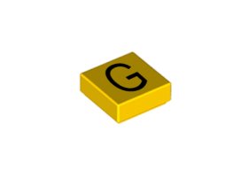 Placă netedă 1 x 1 litera G
