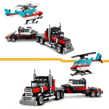 Camioneta cu platforma si elicopter