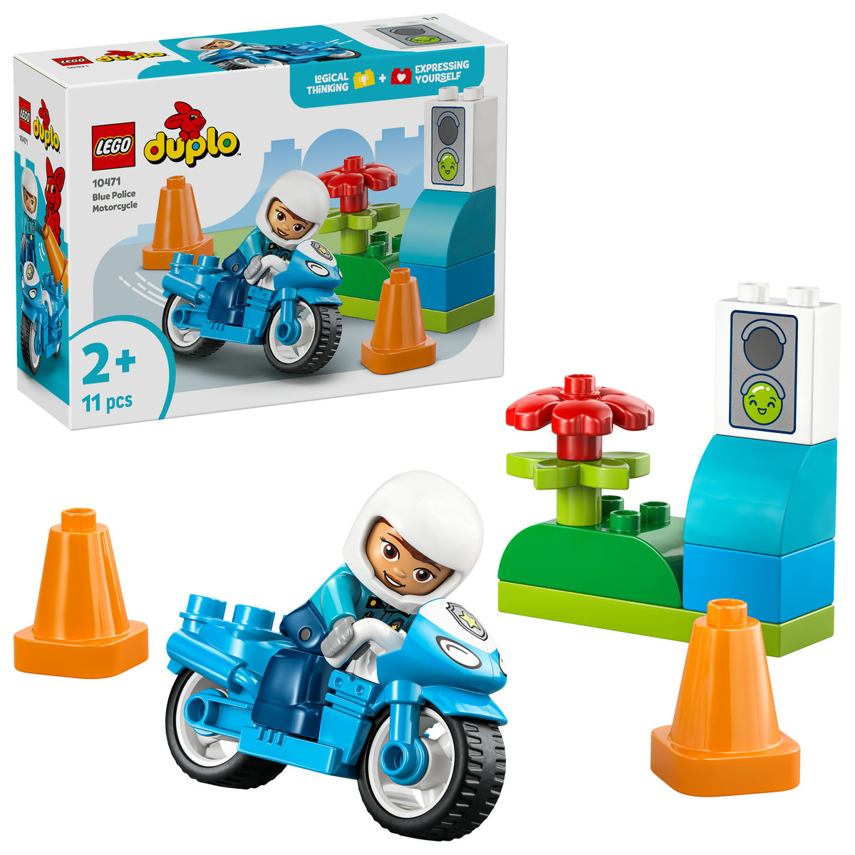 Motocicletă albastră de poliție