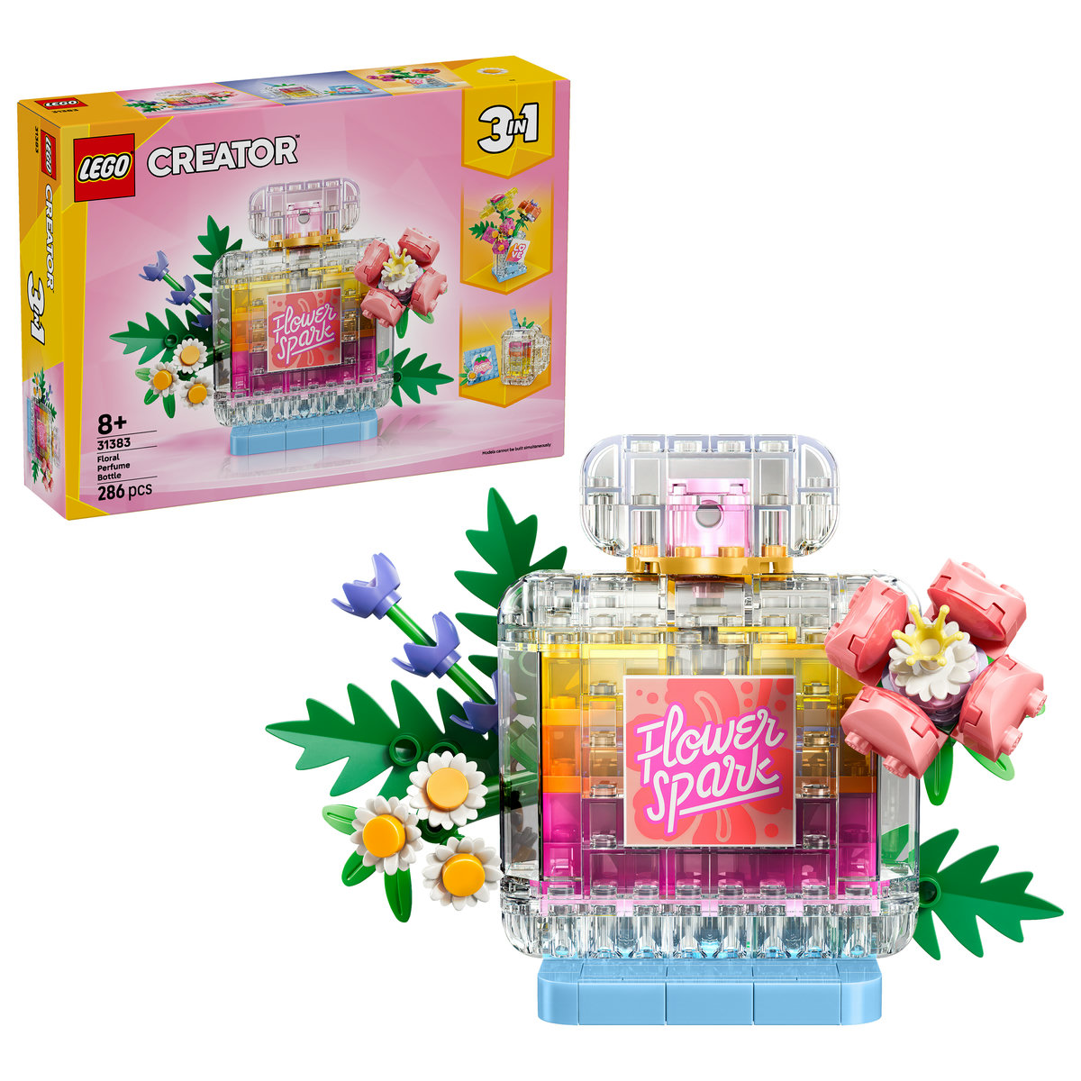 Sticlă de parfum cu flori decorativă