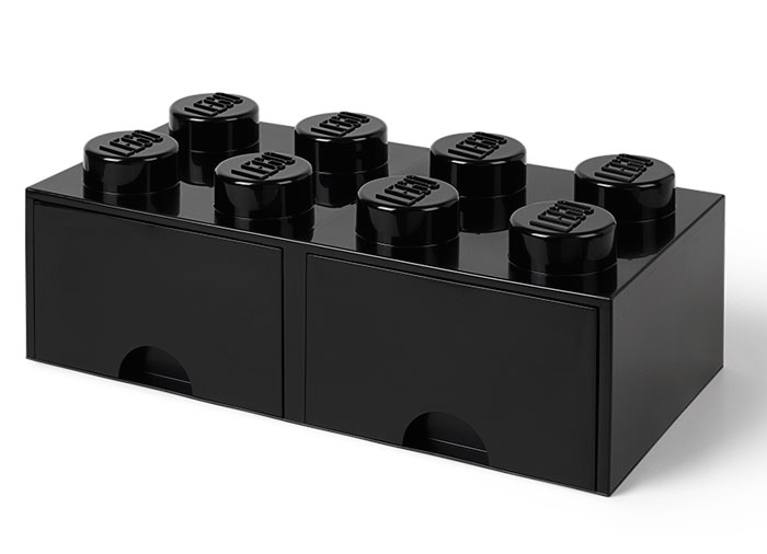 Cutie depozitare LEGO 2x4 cu sertare, negru