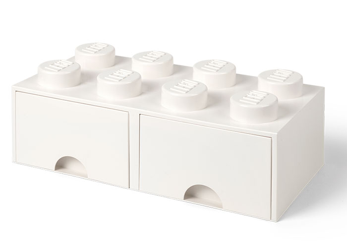 Cutie depozitare LEGO 2x4 cu sertare, alb