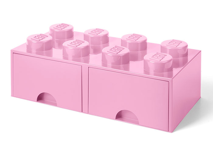 Cutie depozitare LEGO 2x4 cu sertare, roz