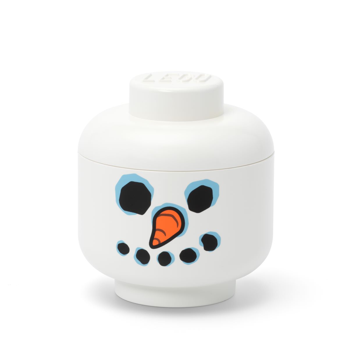 Mini cutie depozitare cap minifigurină LEGO - Om de zăpadă
