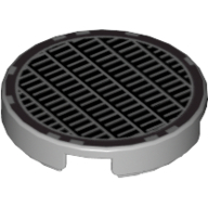 Placă netedă rotundă 2 X 2 decorată - grilăj fin
