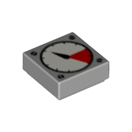 Placă netedă 1 X 1 decorată - ceas indicator