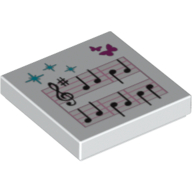 Placă netedă 2 x 2 decorată - Note muzicale