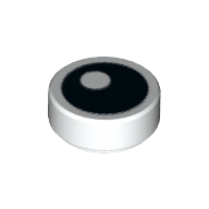 Placă netedă rotundă 1 X 1 decorată - ochi